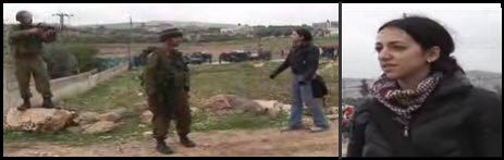 Unarmed palestinian woman resists Israeli troops in Gaza - January 2008